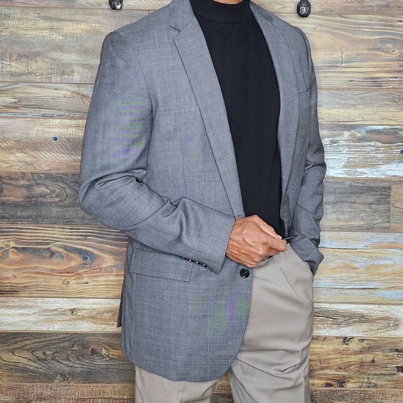 J. Crew Thompson Wool Gray Dual Vented Blazer Sport Jacket Size 42L *EXCELLENT* - Picture 7 of 11